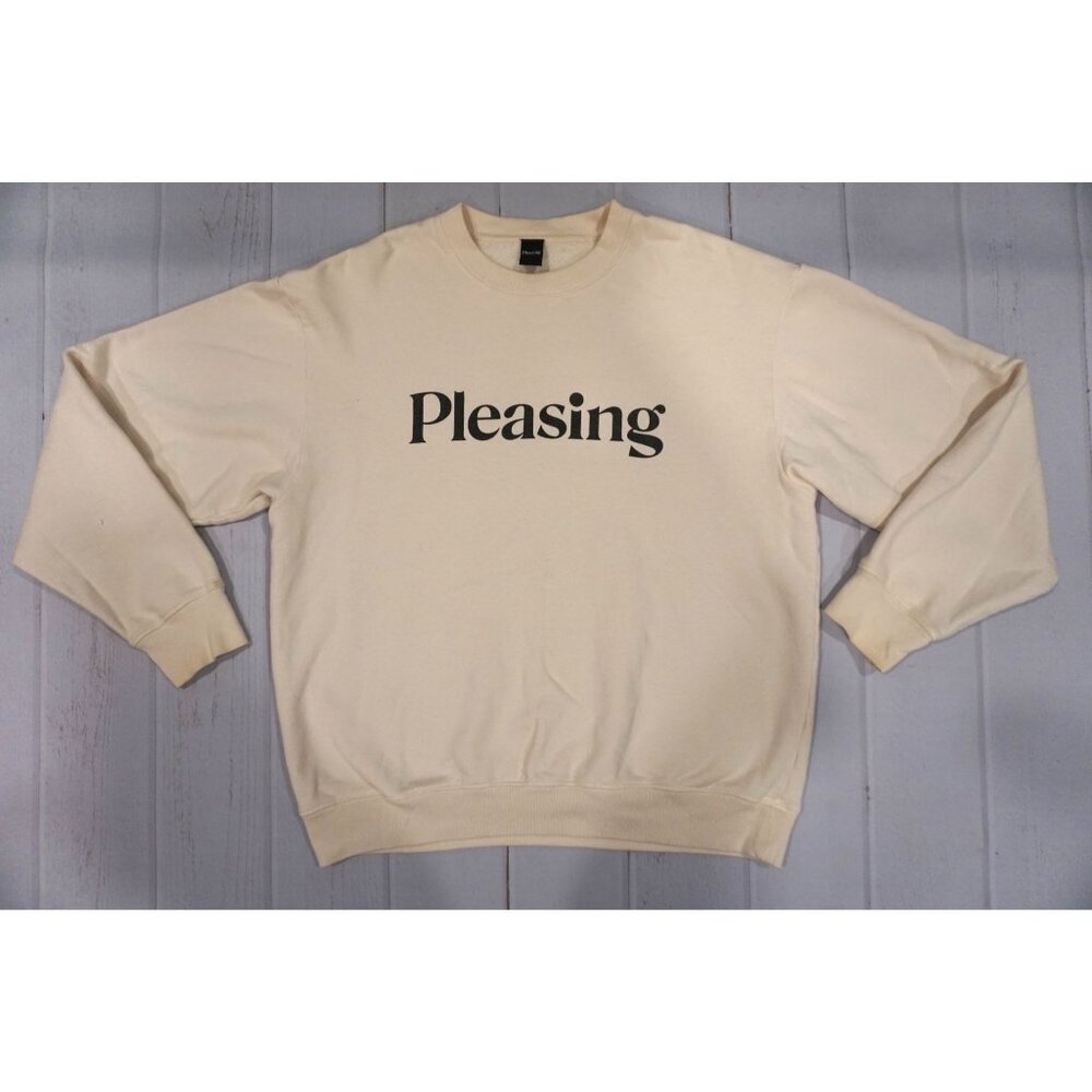 Pleasing Harry Styles Unisex Cream Crewneck - Size L - Picture 2 of 10